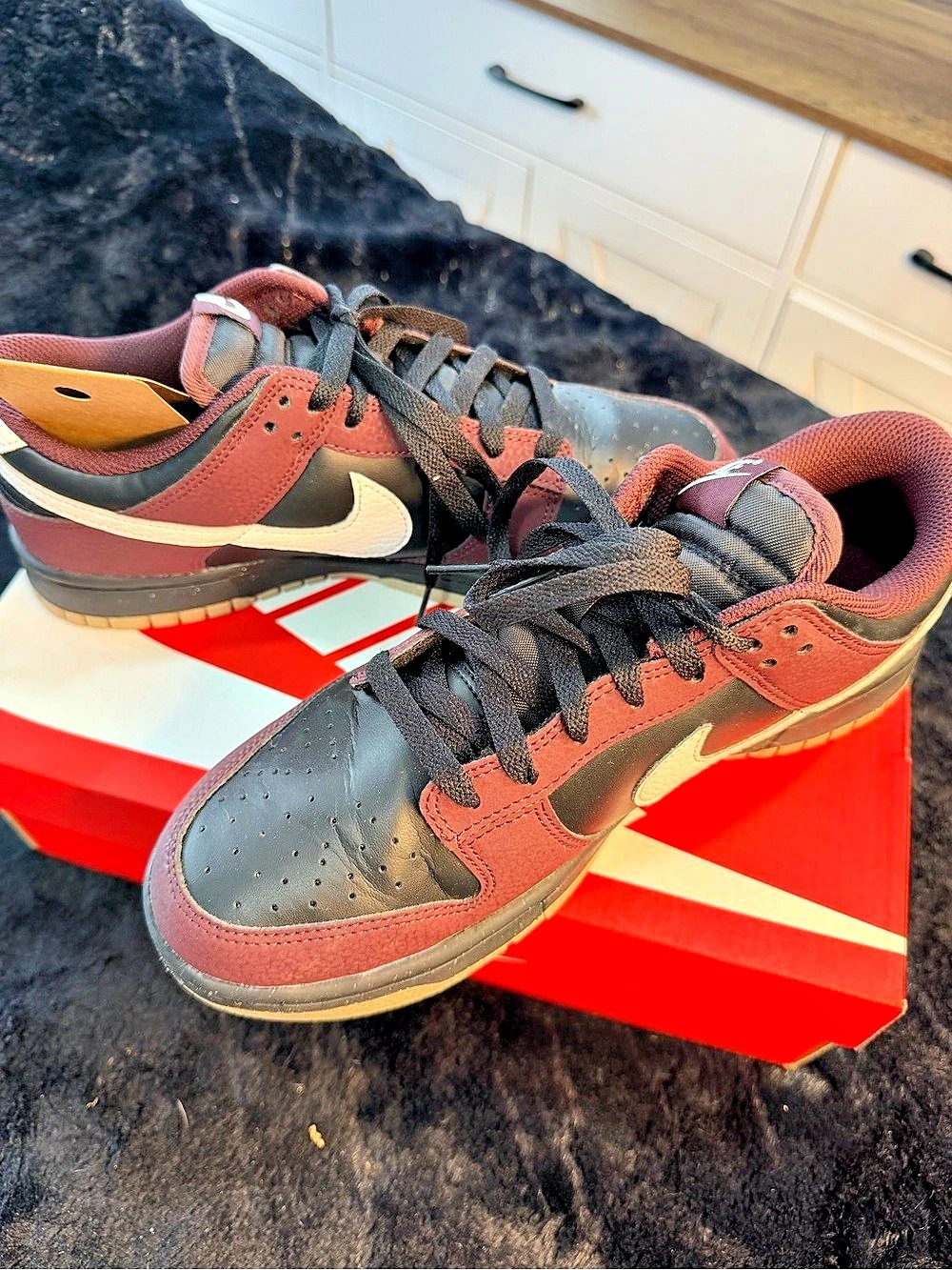 Nike Dunk Low Sneakers Red & Black US 9